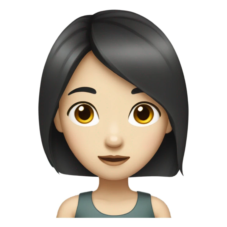 Girl that is from china with black thin hair  sticker