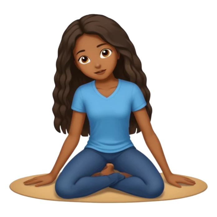 Black girl touching the floor sticker