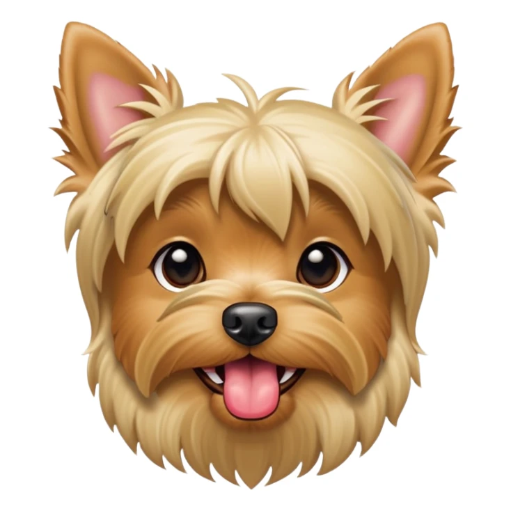 Blonde yorkie dog with tongue out sticker