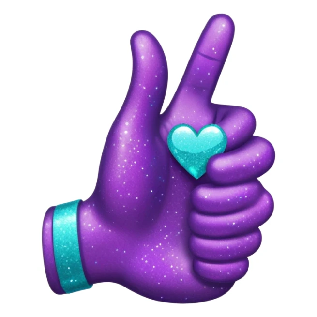 Glitter purple and cian hand thumbs up sticker