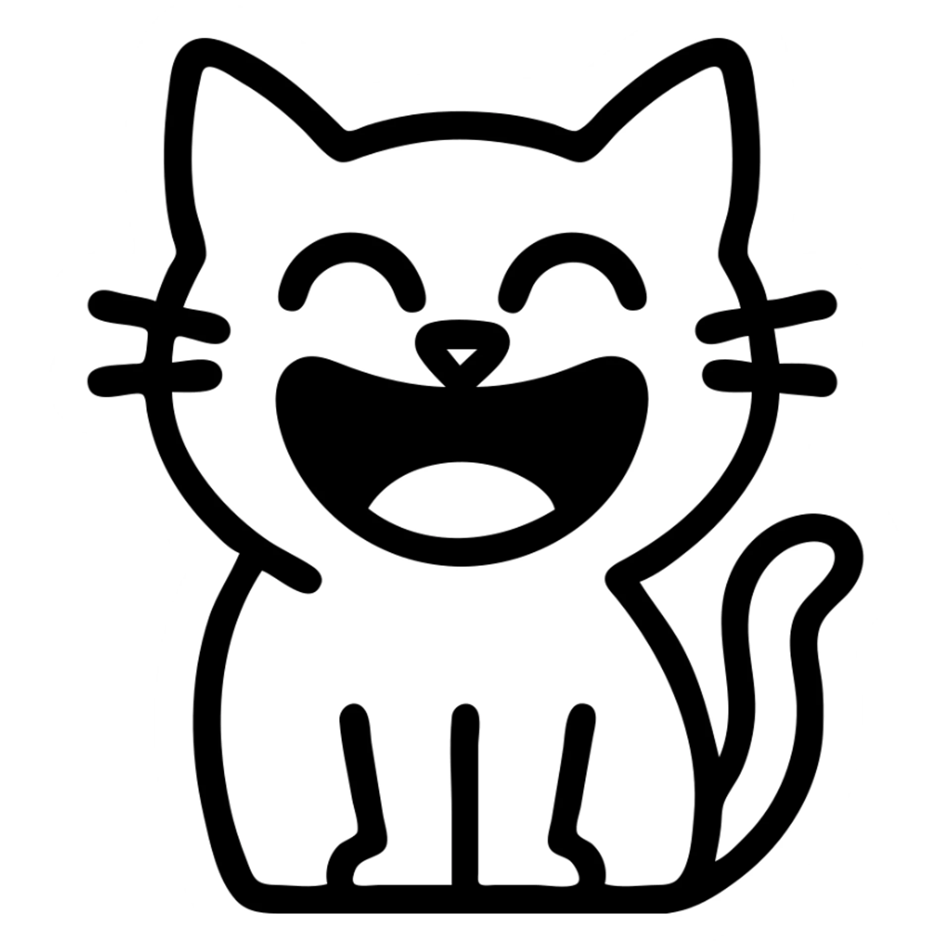 chat qui rigole avec expression exagérée sticker