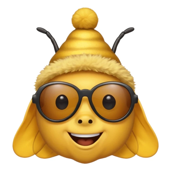 bee with party hat and sunglasses sticker