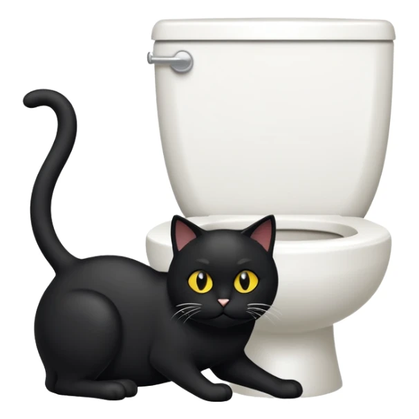 Un chat qui fait caca sur une toilette en or  sticker