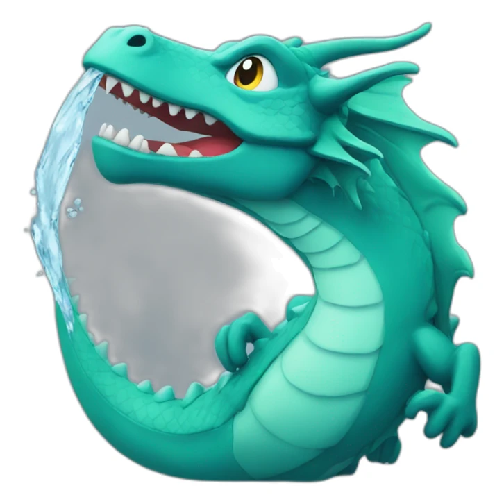 dragon with water in mouth sticker