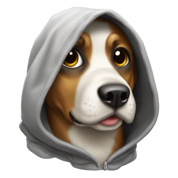 Cute dog in a hood sticker