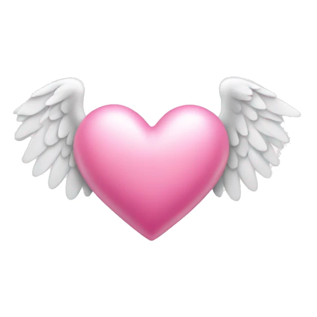 Pink heart with angel wings  sticker