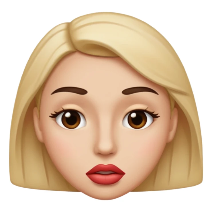 emoji sucking its lips in with one eyebrow up and the other one down sticker