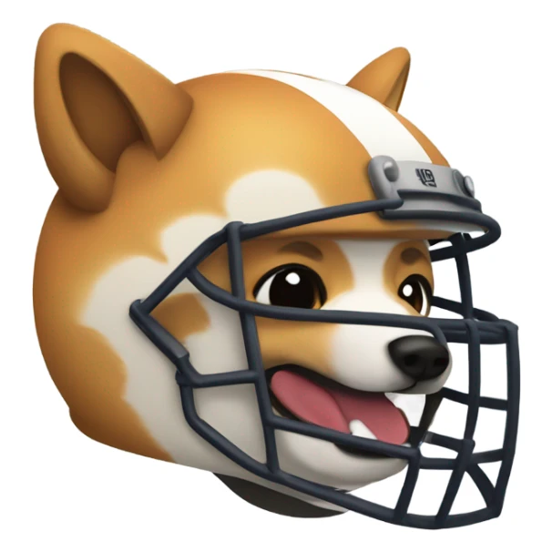Shiba Inu in football helmet with red jersey  sticker