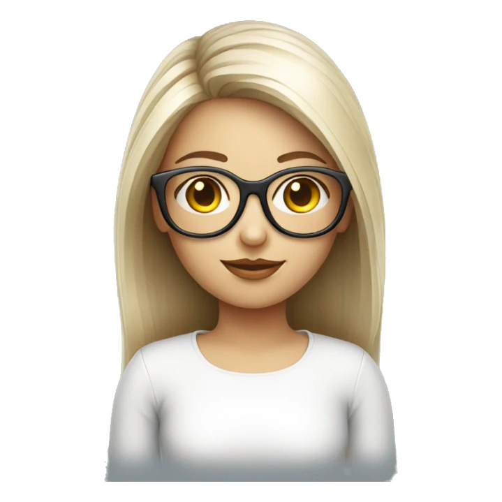 UX/UI designer girl with white optical glasses sticker