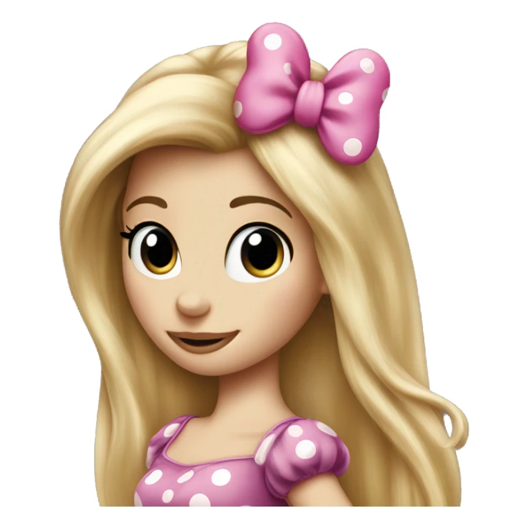Long blonde hair minnie mouse sticker