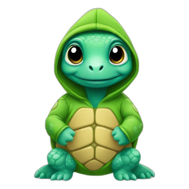 Little cartoon turtle wearing a hoodie sticker