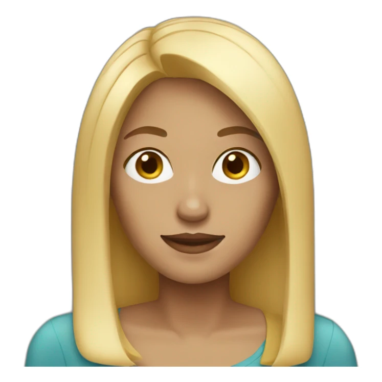 a woman with blond straight hair  sticker