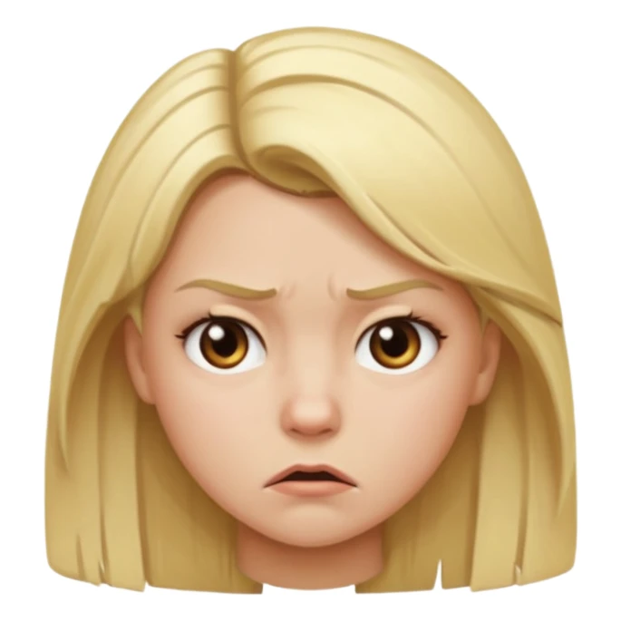 girl with blonde hair frowning aggressively  sticker