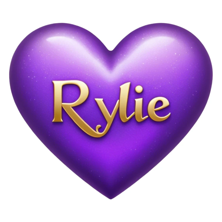 Purple heart with the letters Rylie in the middle  sticker