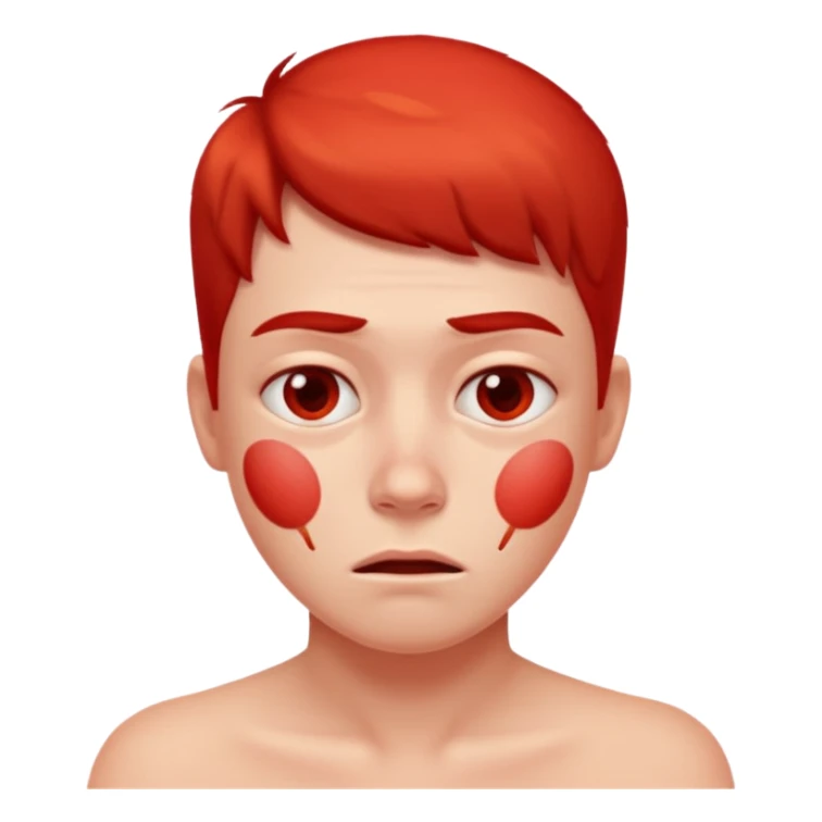 une personne allergique avec des boutons et tout rouge sticker
