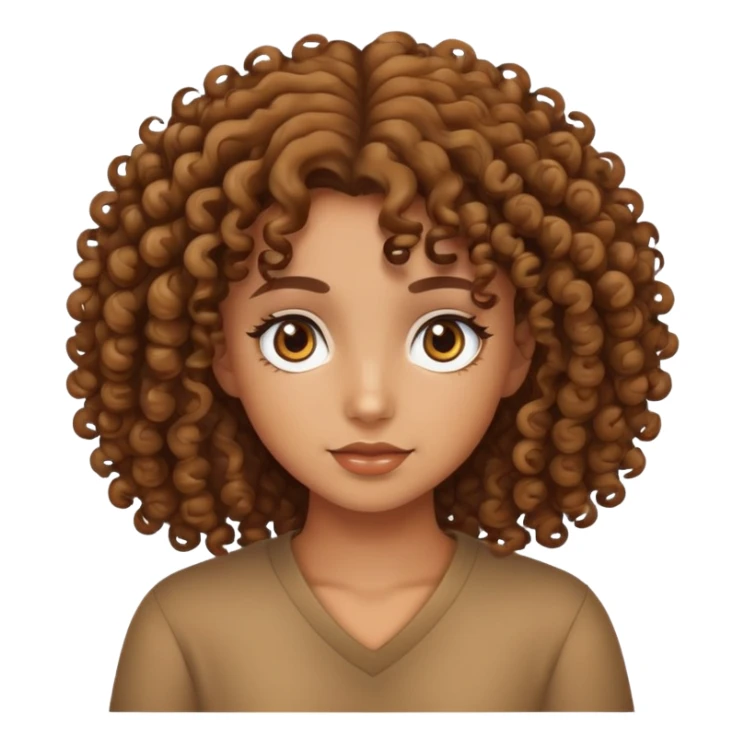Tan girl with curly hair sticker