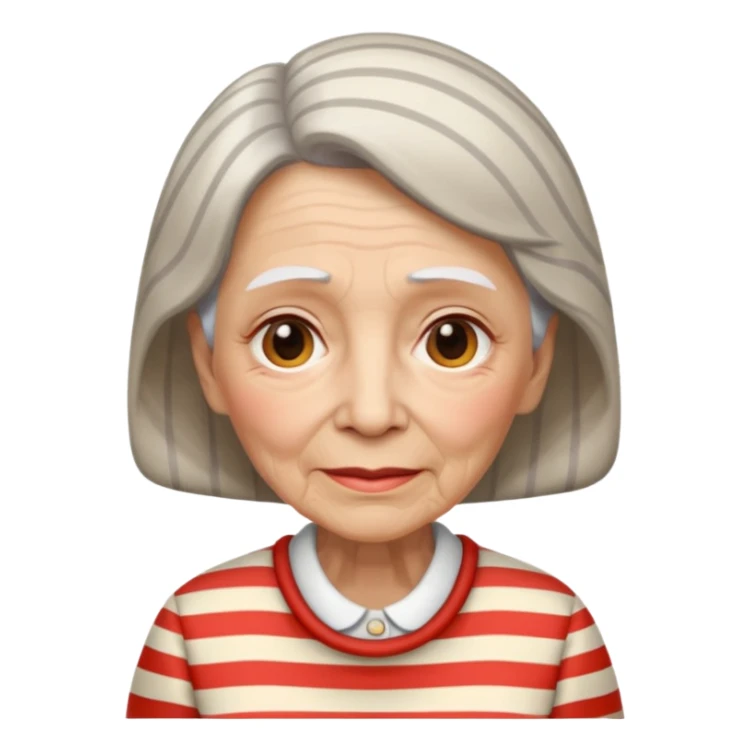 elderly woman with striped clothes sticker