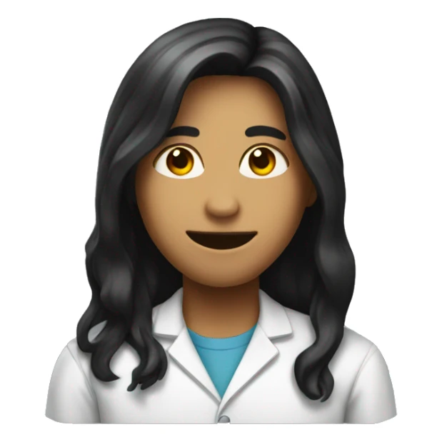 chemistry student with black long hair sticker