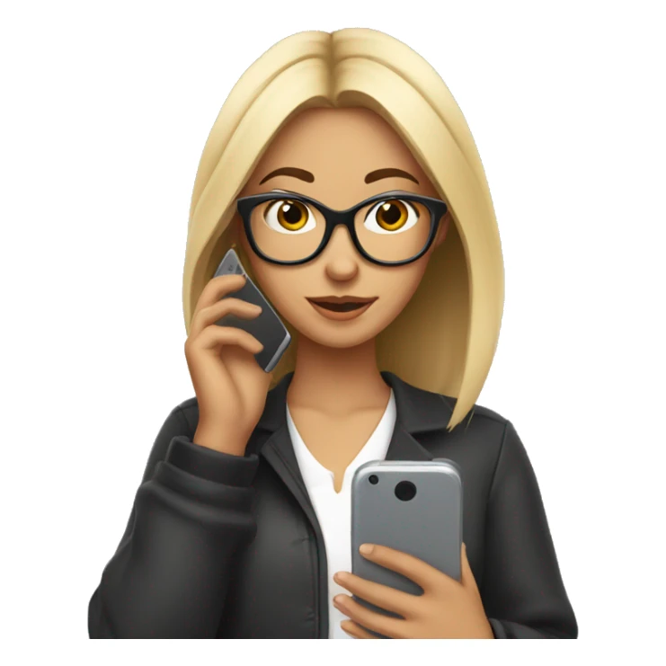 a student stylish girl in glasses checking her phone sticker