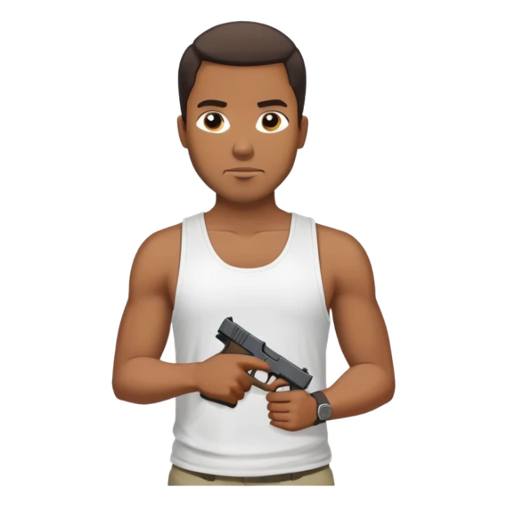 Black gangbanger in a wife beater with a Glock  sticker