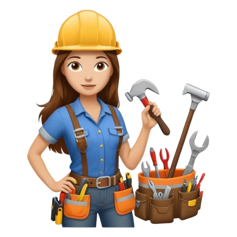 beautiful girl with long brown hair constructing new lounge room sticker