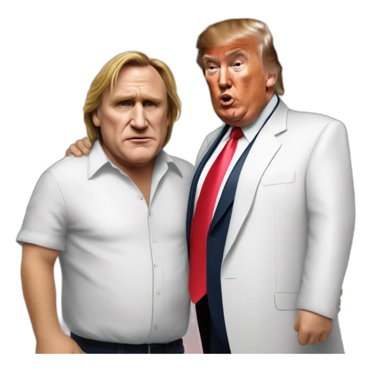 Gérard Depardieu with Donald trump sticker