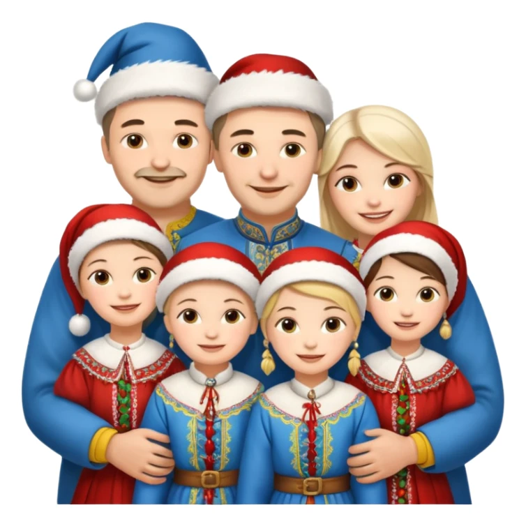  Ukrainian Christmas family gathering  sticker