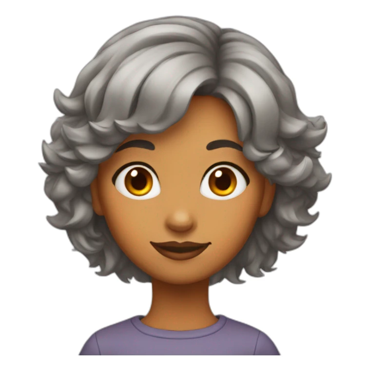 girl with Wolf hair cut orange sticker