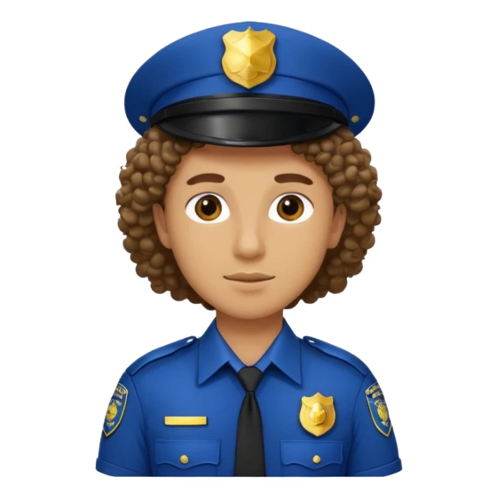 curley hair police sticker