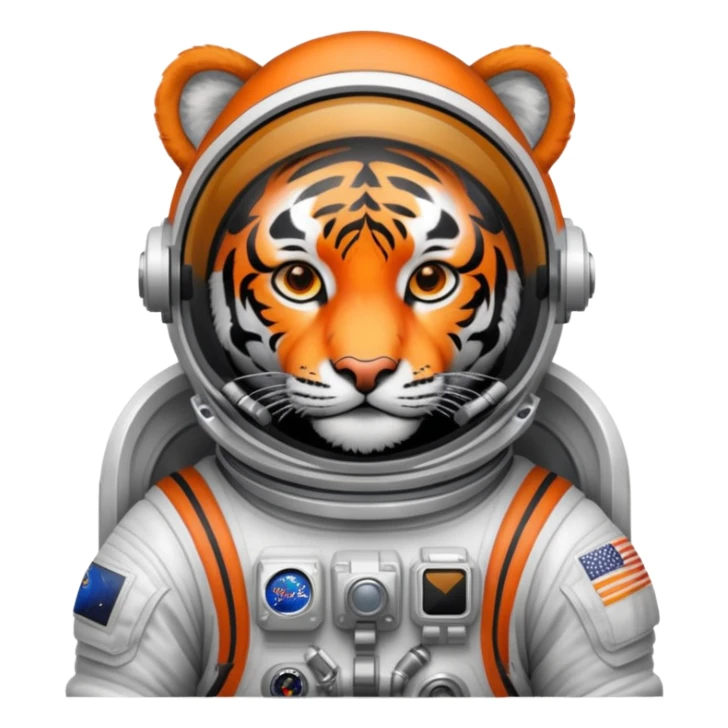 Tiger astronaut with spacesuit and helmet sticker