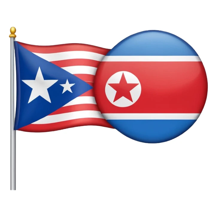 About a emoji flag hack combination with Puerto Rico + North Korea emoji flag combination flag hack as a flag image by photo and flag sticker