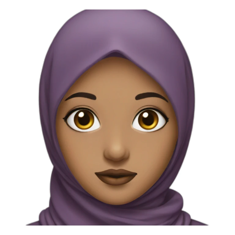 girl in hijab with makeup sticker