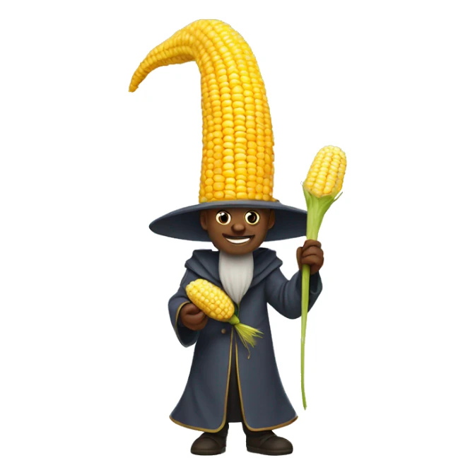 Wizard with an ear of corn sticker