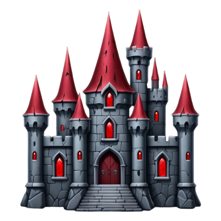 Dark Vampire Castle with the colors dark red and black, the castle should have dark red eys in the stones sticker
