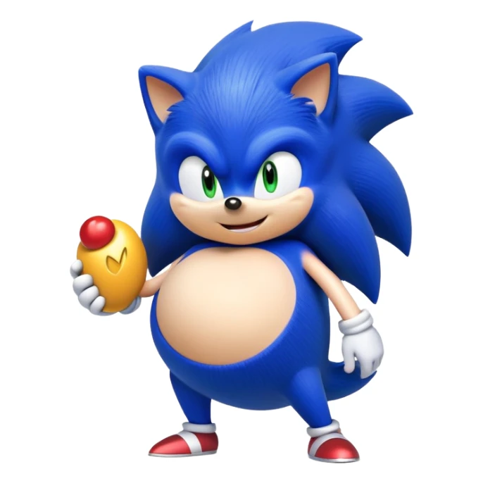 Sonic the hedgehog character with pregnant belly sticker