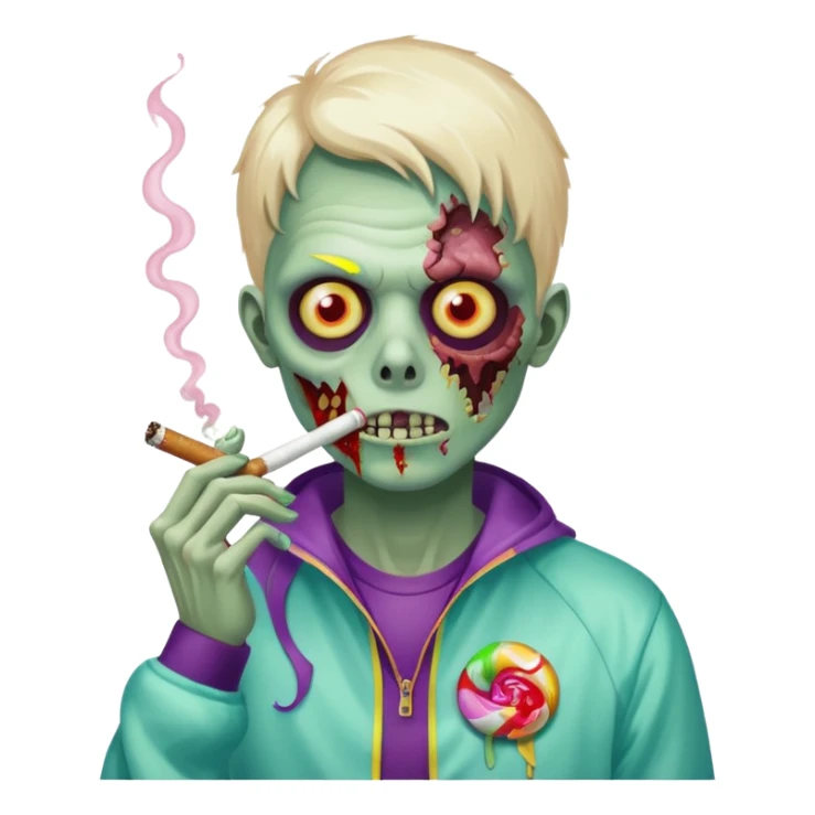 zombie in nike sports suite smoking candies sticker