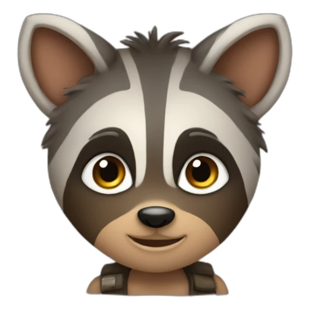 little boy on a raccoon sticker