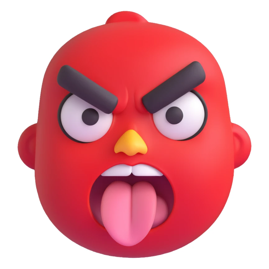 an emoji of an angry face with tongue out sticker