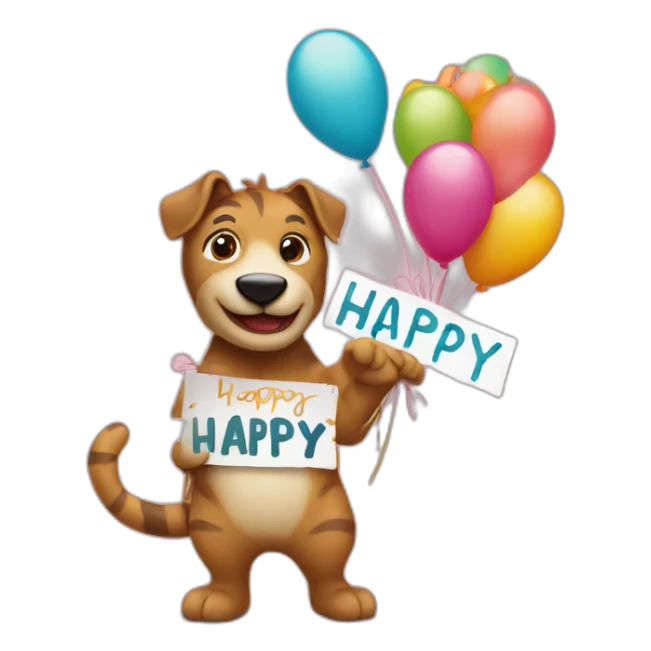 Any animal holding a sign that has “Happy Birthday Priya” sticker
