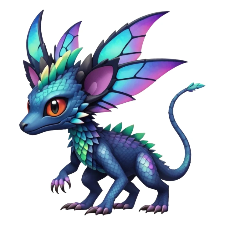 Dark edgy exotic anthropomorphic painted Fakémon-Pokémon-Trico-Vernid-creature sticker