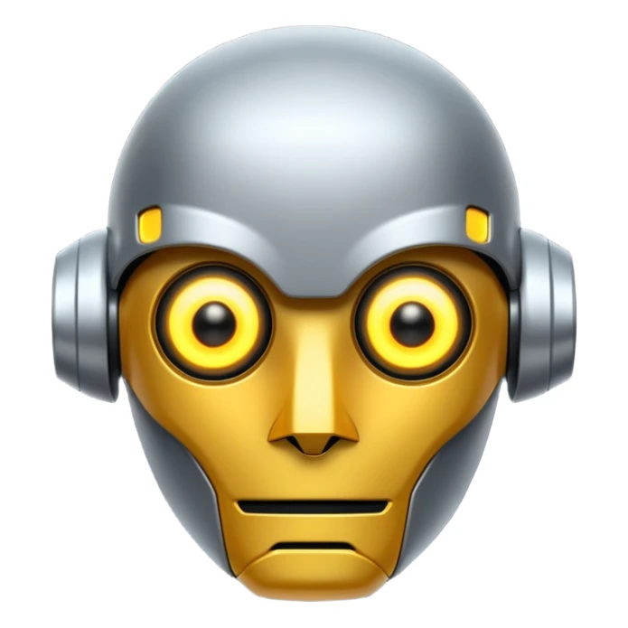 Prompt 13: "…how AI will change the job market."
Graphic: 🤖 Robot head icon (white) glowing yellow eyes.
Animation: Robot pulses with glow.
Background: Transparent.
 sticker