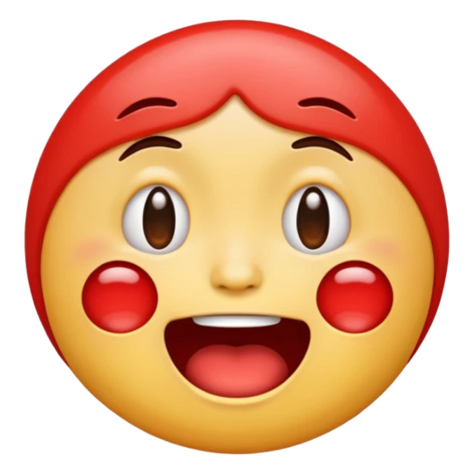 Apple style emoji, laugh crying face but looks exhausted and crazy sticker