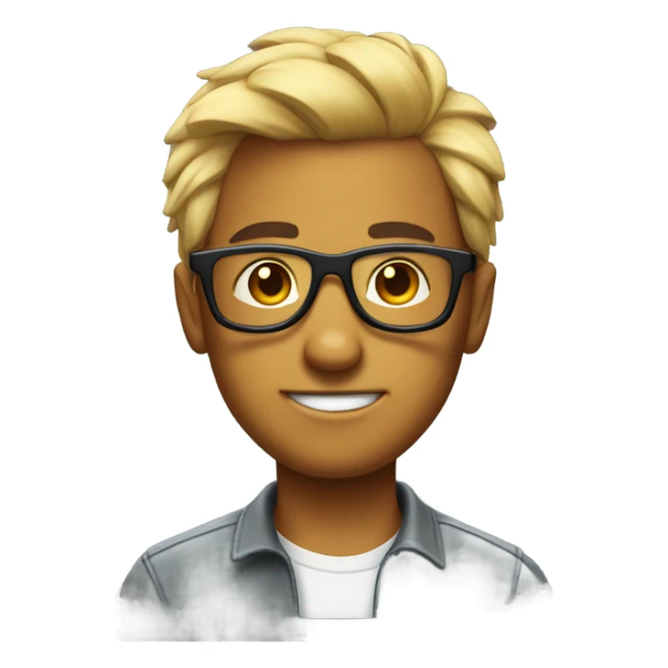 Nerd but with hair and sunglasses  sticker