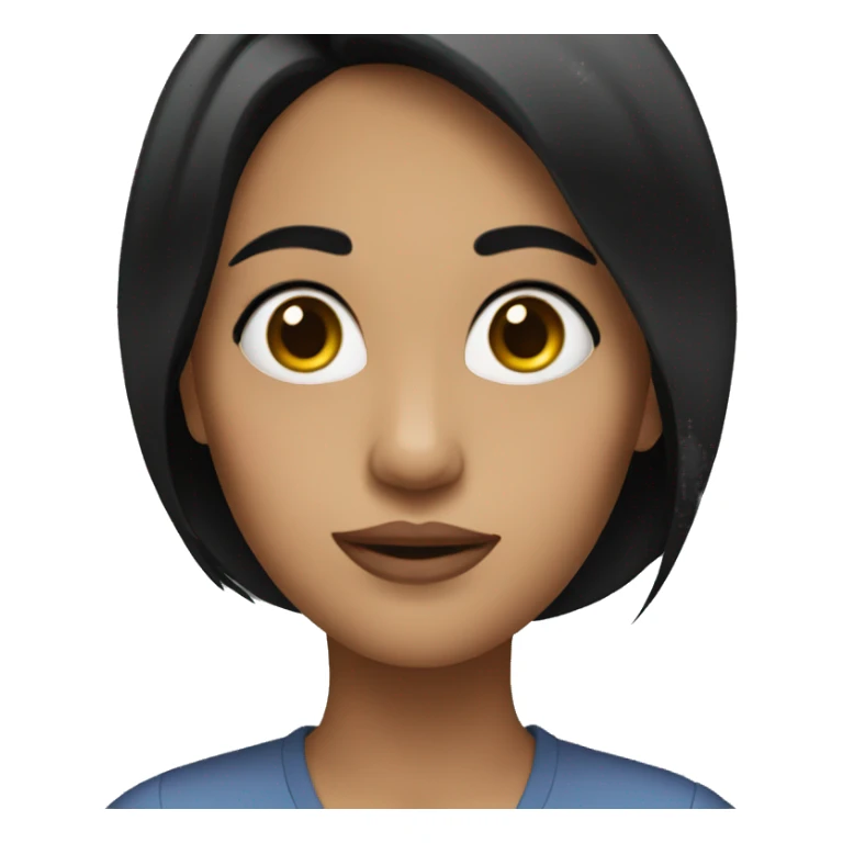 woman with black hair saying oh sticker