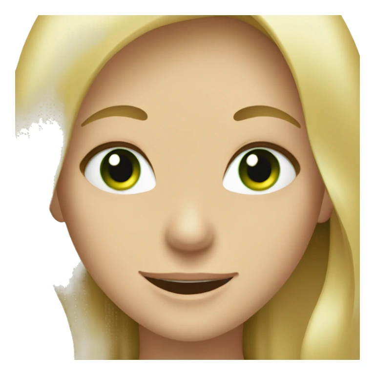 Blonde girl green eyes laughing  sticker