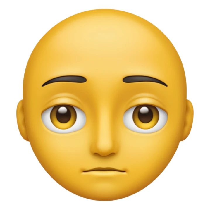 Generate me a blank face emoji with the upper eyelid half closed make it the original yellow emoji remove the nose sticker