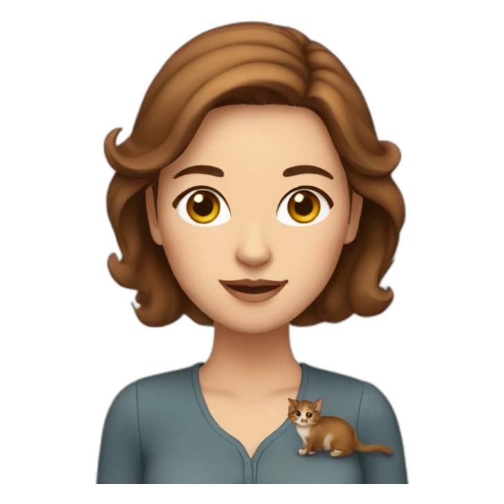 woman with brown hair and two cats sticker