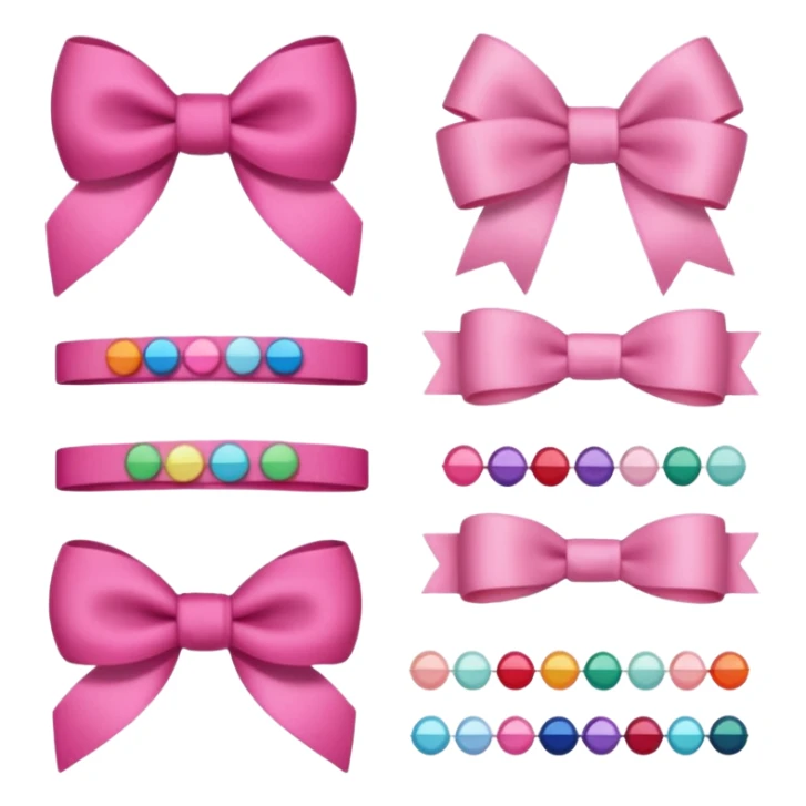 Pink Hair accessories sticker