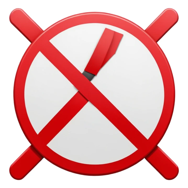 Red prohibition sign, circle with diagonal line crossing through it sticker