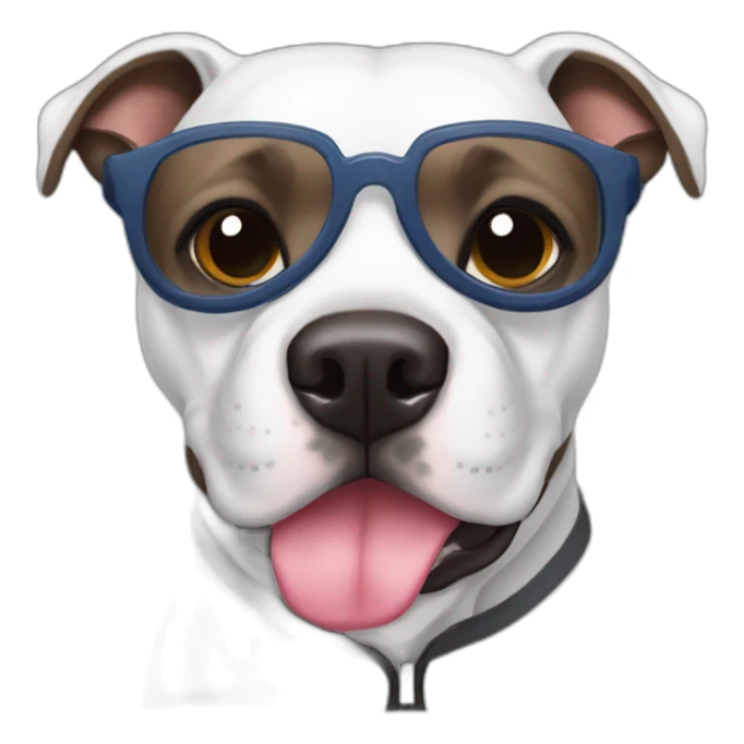 Black Staffy wearing sport clothes and glasses sticker